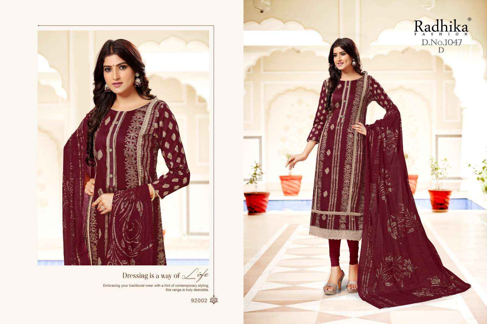 RADHIKA FASHION AZARA ROCKET JAM COTTON DESIGNER PRINT SUIT ( 4 PCS CATALOG )