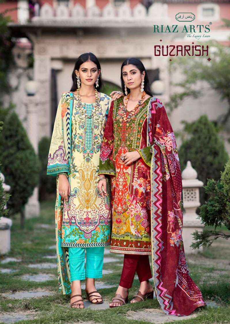 RIAZ ARTS GUZARISH LAWN COTTON DIGITAL KARACHI DRESS MATERIAL ( 6 PCS CATALOG )