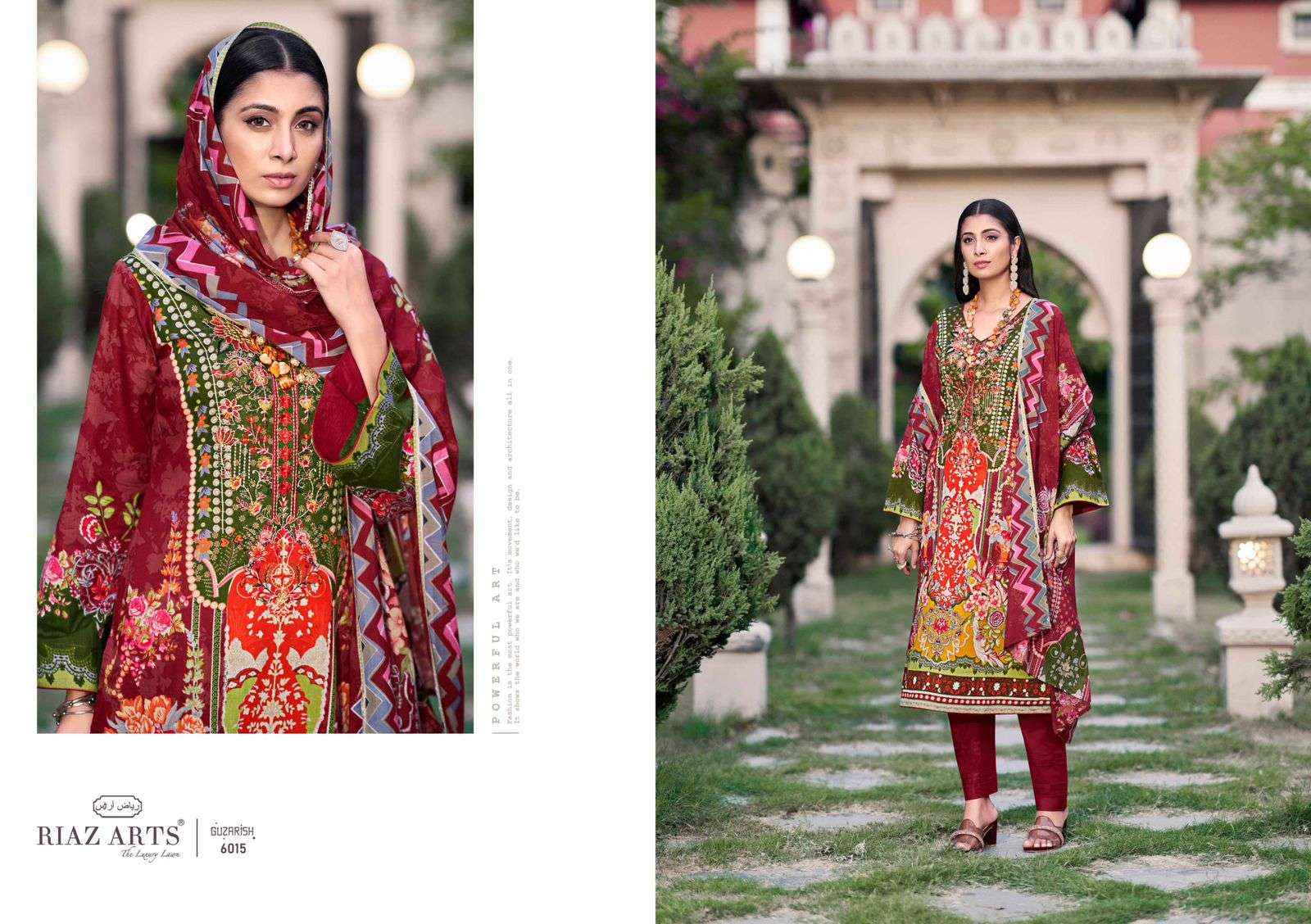 RIAZ ARTS GUZARISH LAWN COTTON DIGITAL KARACHI DRESS MATERIAL ( 6 PCS CATALOG )