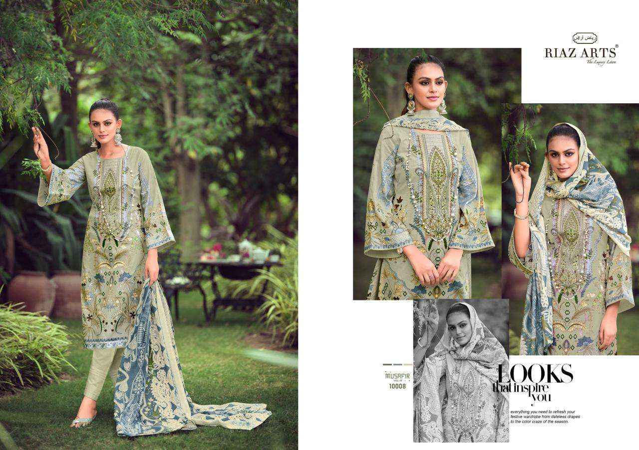 RIAZ ARTS MUSAFIR VOL 10 LAWN COTTON DIGITAL PRINT SUIT ( 8 PCS CATALOG )