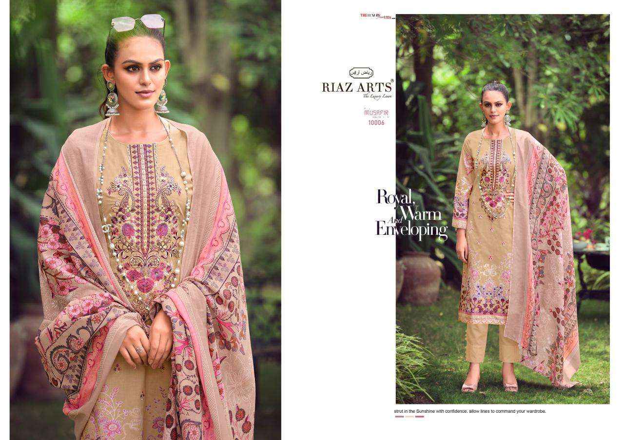 RIAZ ARTS MUSAFIR VOL 10 LAWN COTTON DIGITAL PRINT SUIT ( 8 PCS CATALOG )