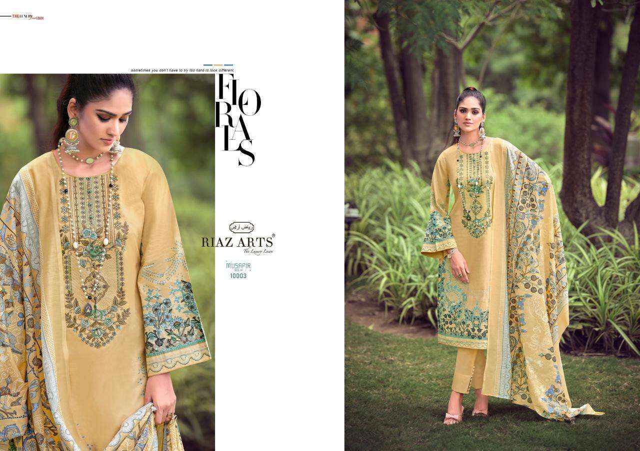 RIAZ ARTS MUSAFIR VOL 10 LAWN COTTON DIGITAL PRINT SUIT ( 8 PCS CATALOG )