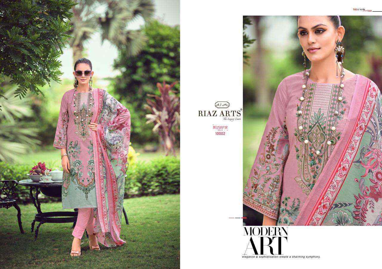 RIAZ ARTS MUSAFIR VOL 10 LAWN COTTON DIGITAL PRINT SUIT ( 8 PCS CATALOG )