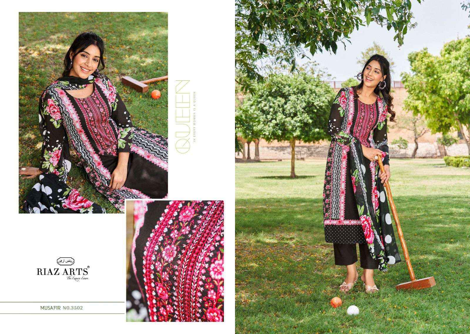 RIAZ ARTS MUSAFIR VOL 8 LAWN COTTON PAKISTANI SUITS ( 6 PCS CATALOG )