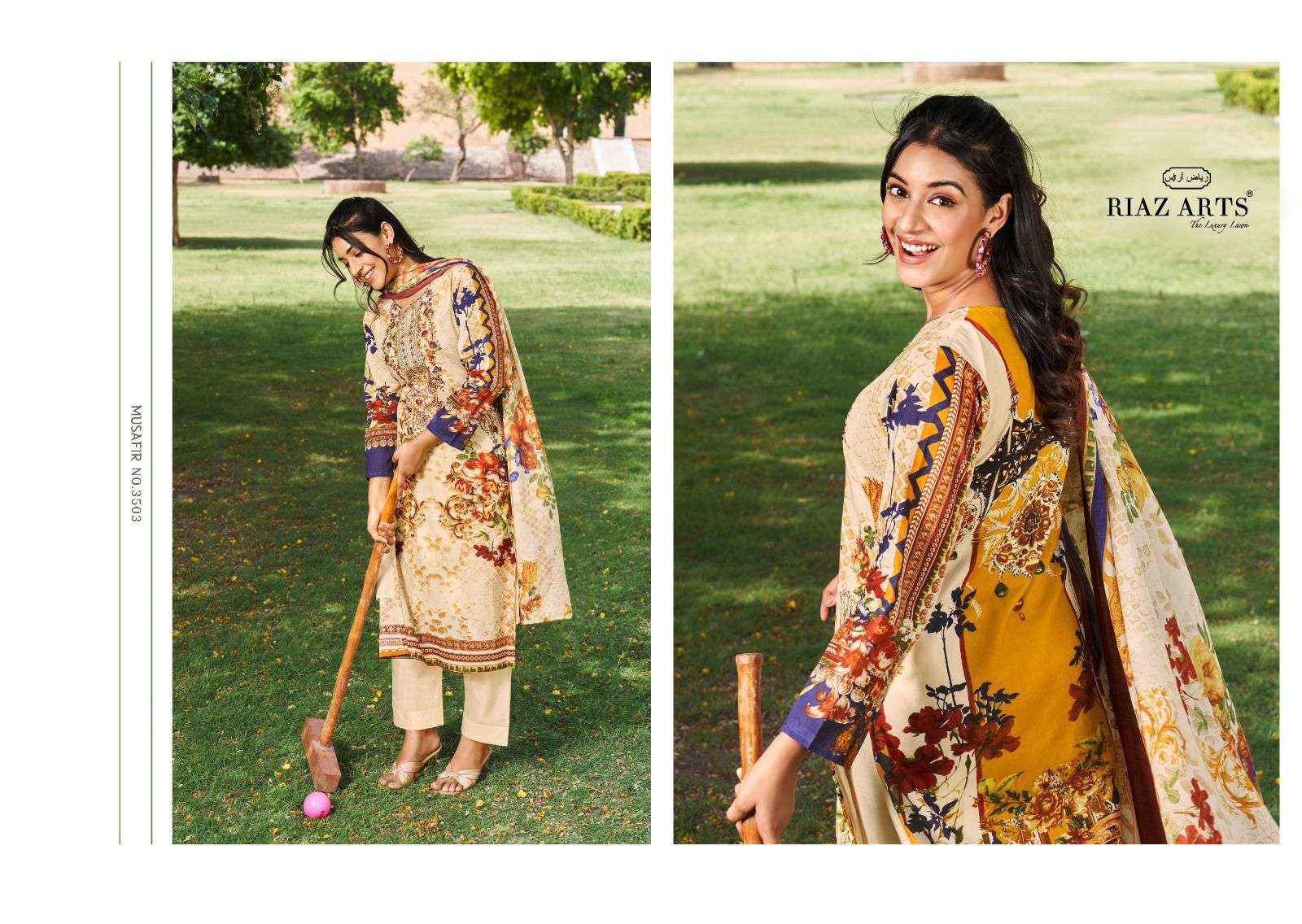 RIAZ ARTS MUSAFIR VOL 8 LAWN COTTON PAKISTANI SUITS ( 6 PCS CATALOG )