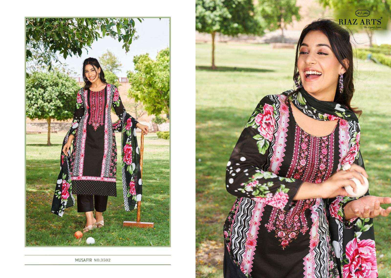 RIAZ ARTS MUSAFIR VOL 8 LAWN COTTON PAKISTANI SUITS ( 6 PCS CATALOG )