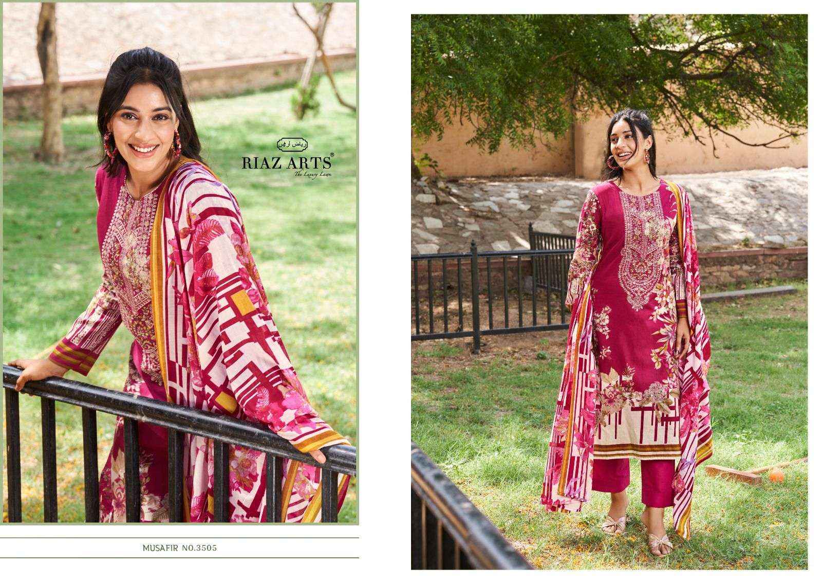 RIAZ ARTS MUSAFIR VOL 8 LAWN COTTON PAKISTANI SUITS ( 6 PCS CATALOG )