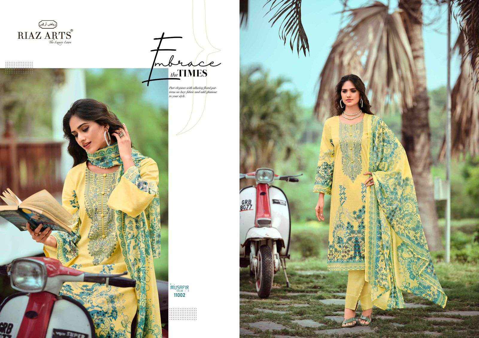 RIAZ ARTS MUSAFIR VOL 9 LAWN COTTON DIGITAL PRINTS SALWAR SUIT ( 6 PCS CATALOG )