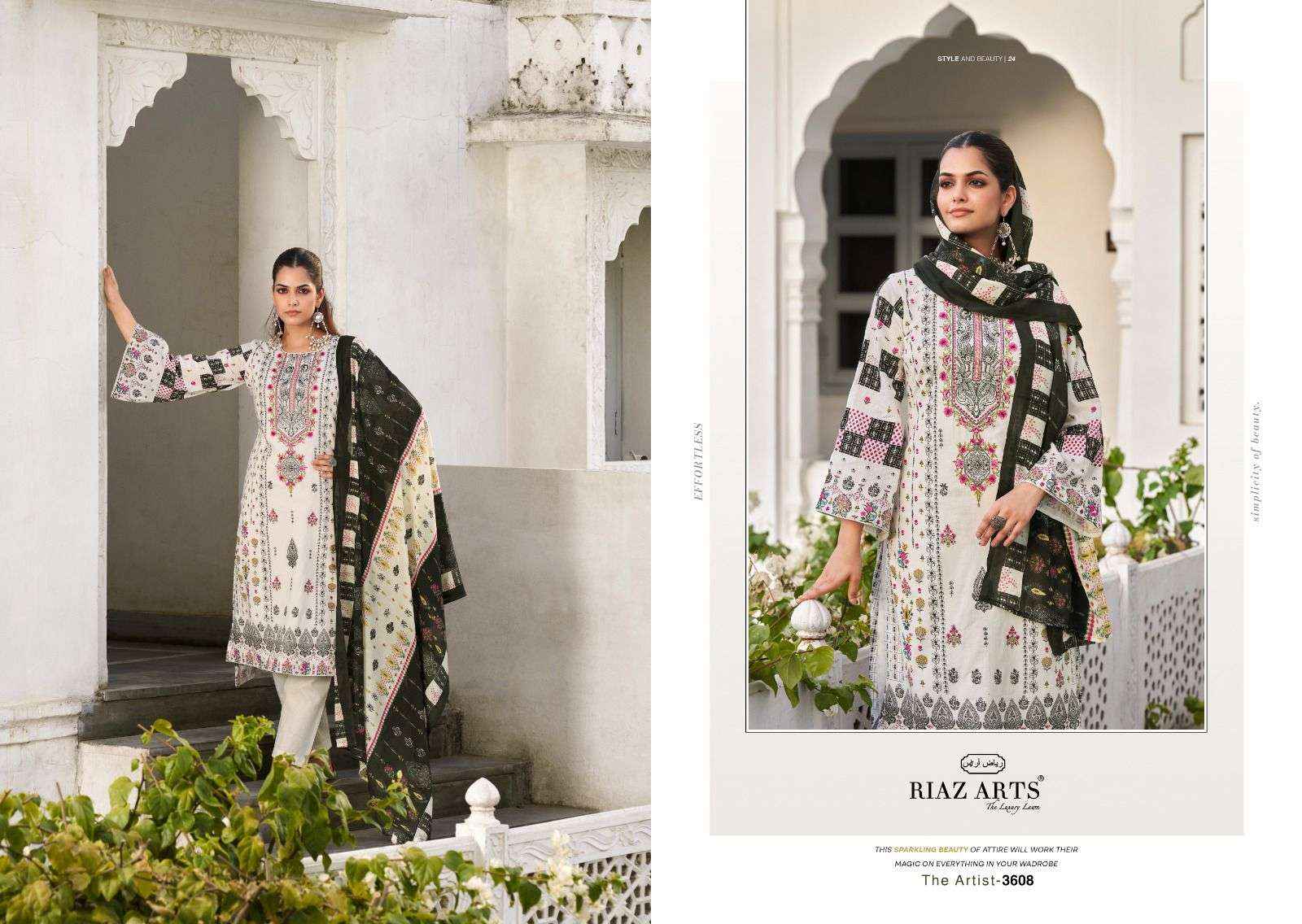 RIAZ ARTS THE ARTIST VOL 2 LAWN COTTON DESIGNER SUITS ( 8 PCS CATALOG )