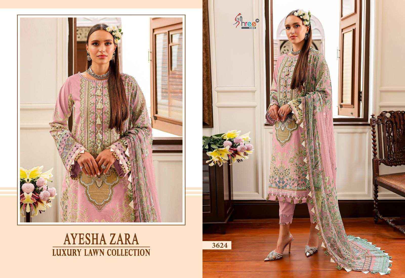 SHREE FABS AYESHA ZARA LUXURY LAWN COLLETION COTTON SUIT ( 6 PCS CATALOG )