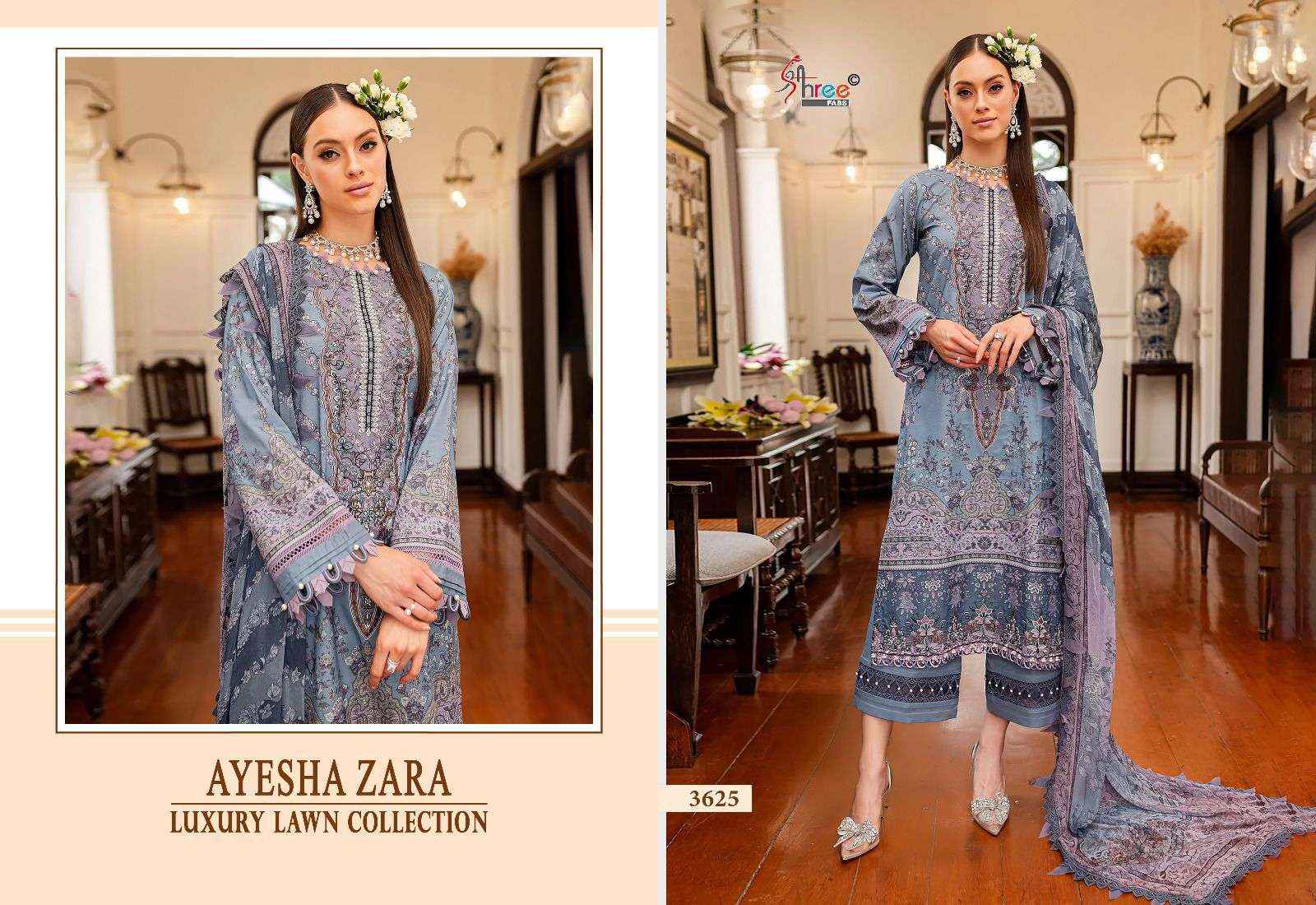 SHREE FABS AYESHA ZARA LUXURY LAWN COLLETION COTTON SUIT ( 6 PCS CATALOG )