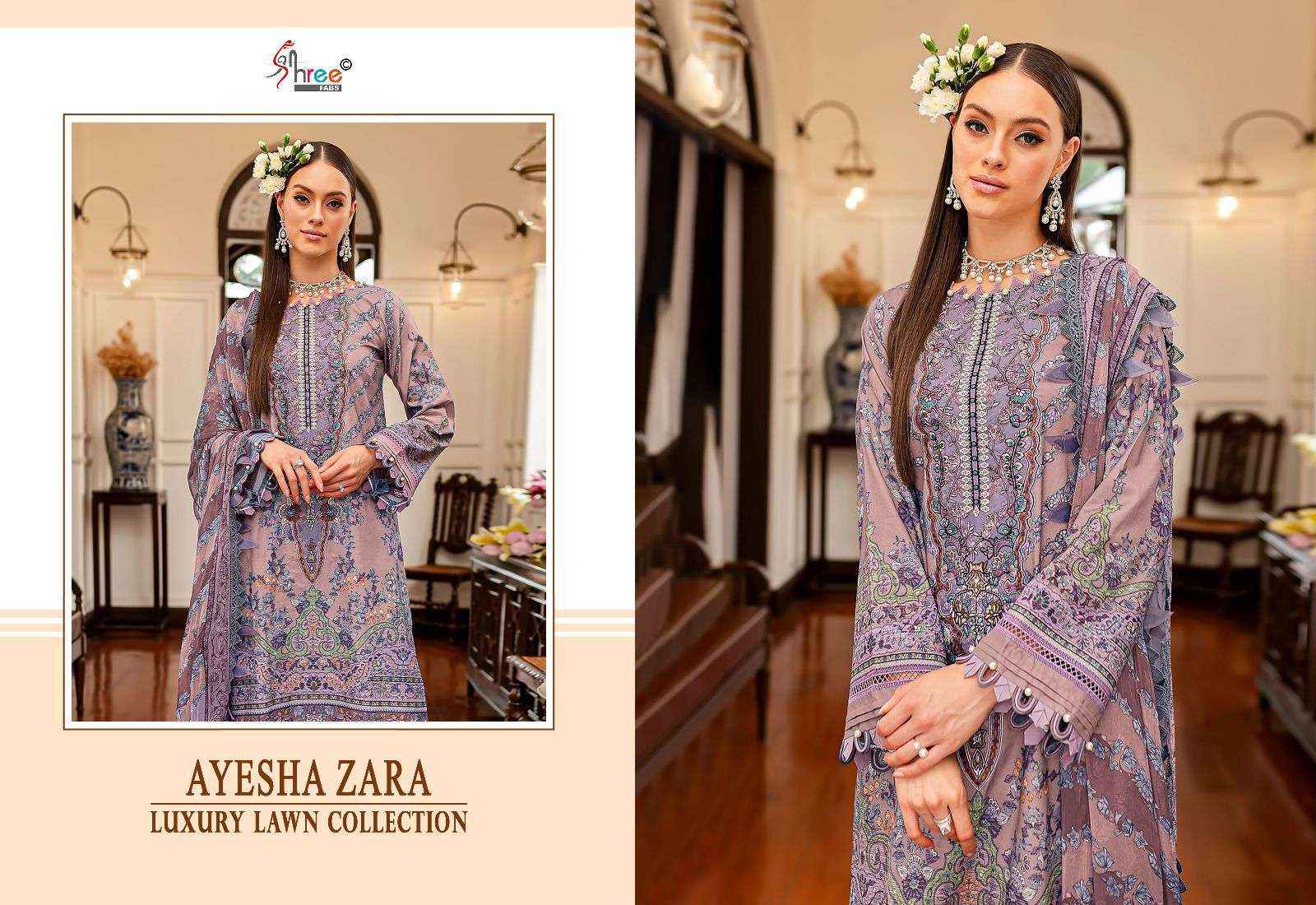 SHREE FABS AYESHA ZARA LUXURY LAWN COLLETION COTTON SUIT ( 6 PCS CATALOG )