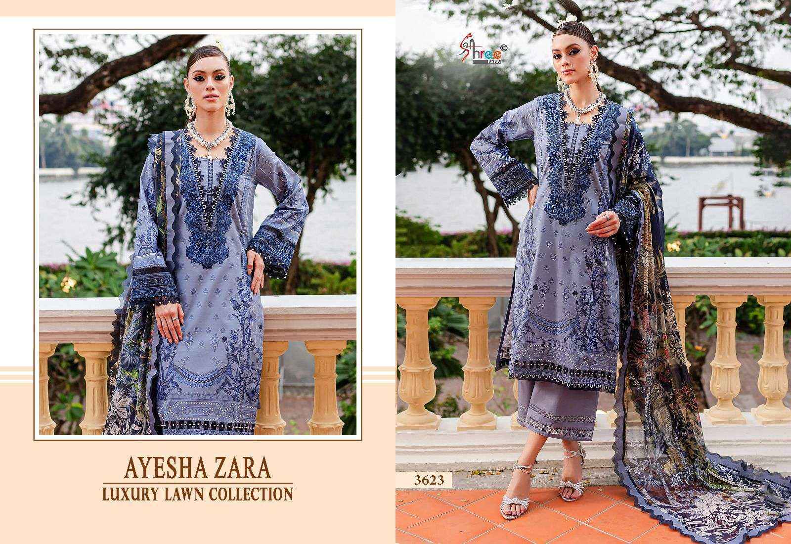 SHREE FABS AYESHA ZARA LUXURY LAWN COLLETION COTTON SUIT ( 6 PCS CATALOG )