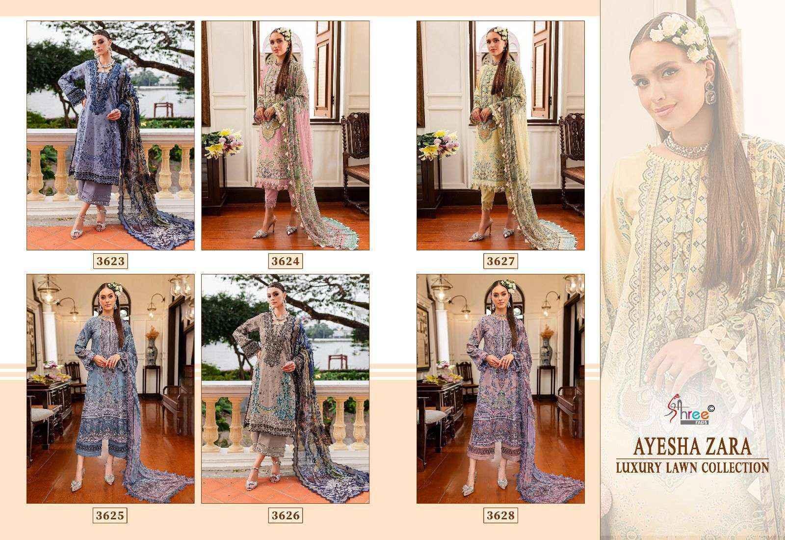 SHREE FABS AYESHA ZARA LUXURY LAWN COLLETION COTTON SUIT ( 6 PCS CATALOG )