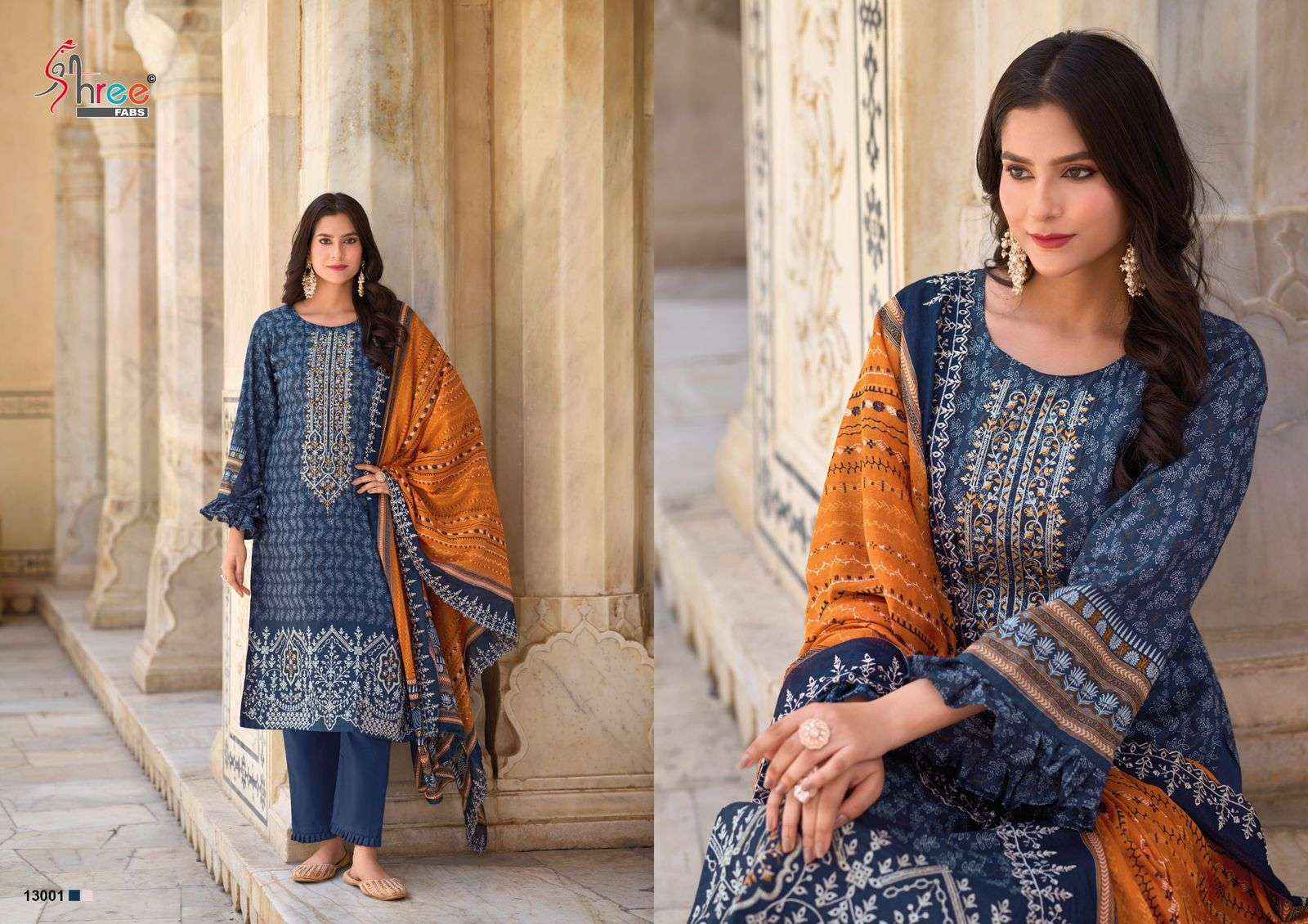 SHREE FABS BIN SAEED LAWN COLLECTION VOL 13 COTTON PAKISTANI SUITS ( 6 PCS CATALOG )