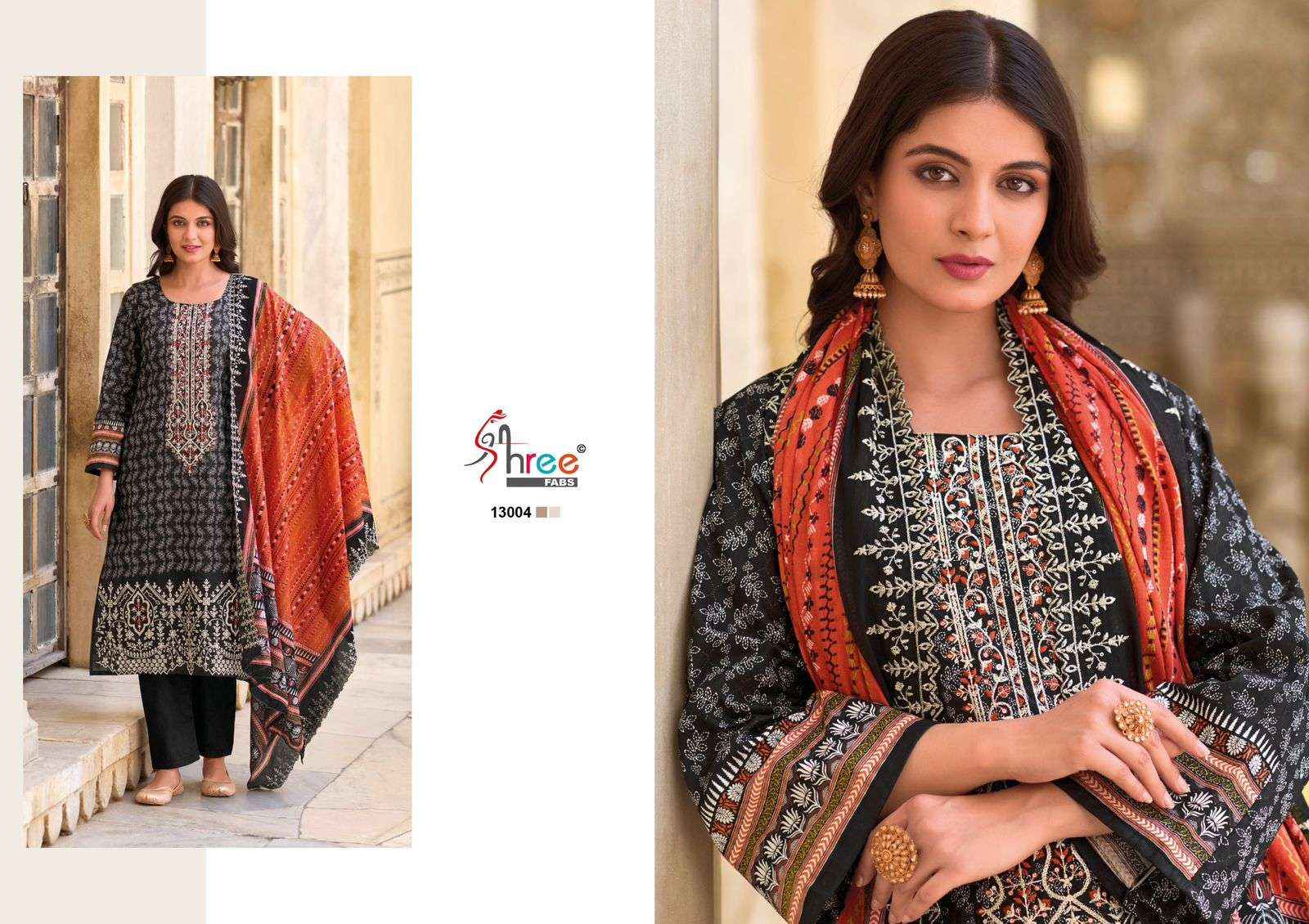 SHREE FABS BIN SAEED LAWN COLLECTION VOL 13 COTTON PAKISTANI SUITS ( 6 PCS CATALOG )