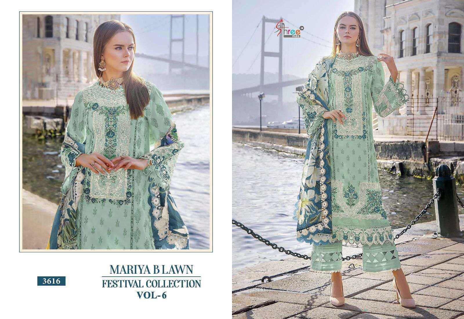 SHREE FABS MARIYA B LAWN FESTIVAL COLLECTION VOL 6 DRESS MATERIAL ( 6 PCS CATALOG )