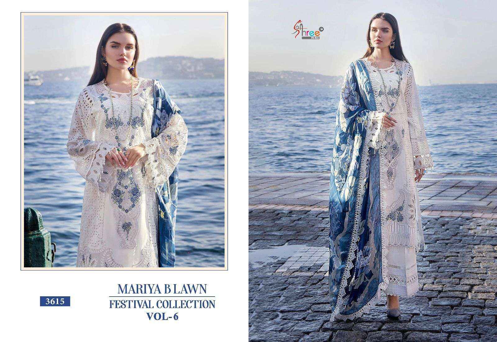 SHREE FABS MARIYA B LAWN FESTIVAL COLLECTION VOL 6 DRESS MATERIAL ( 6 PCS CATALOG )