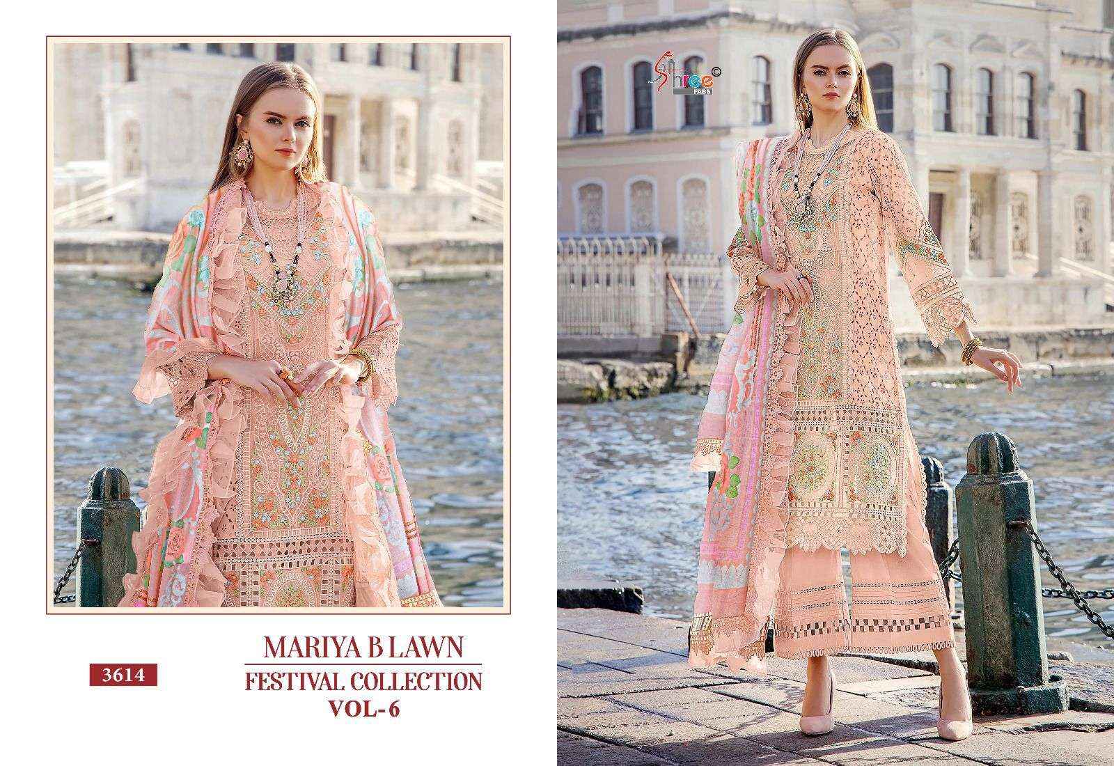 SHREE FABS MARIYA B LAWN FESTIVAL COLLECTION VOL 6 DRESS MATERIAL ( 6 PCS CATALOG )