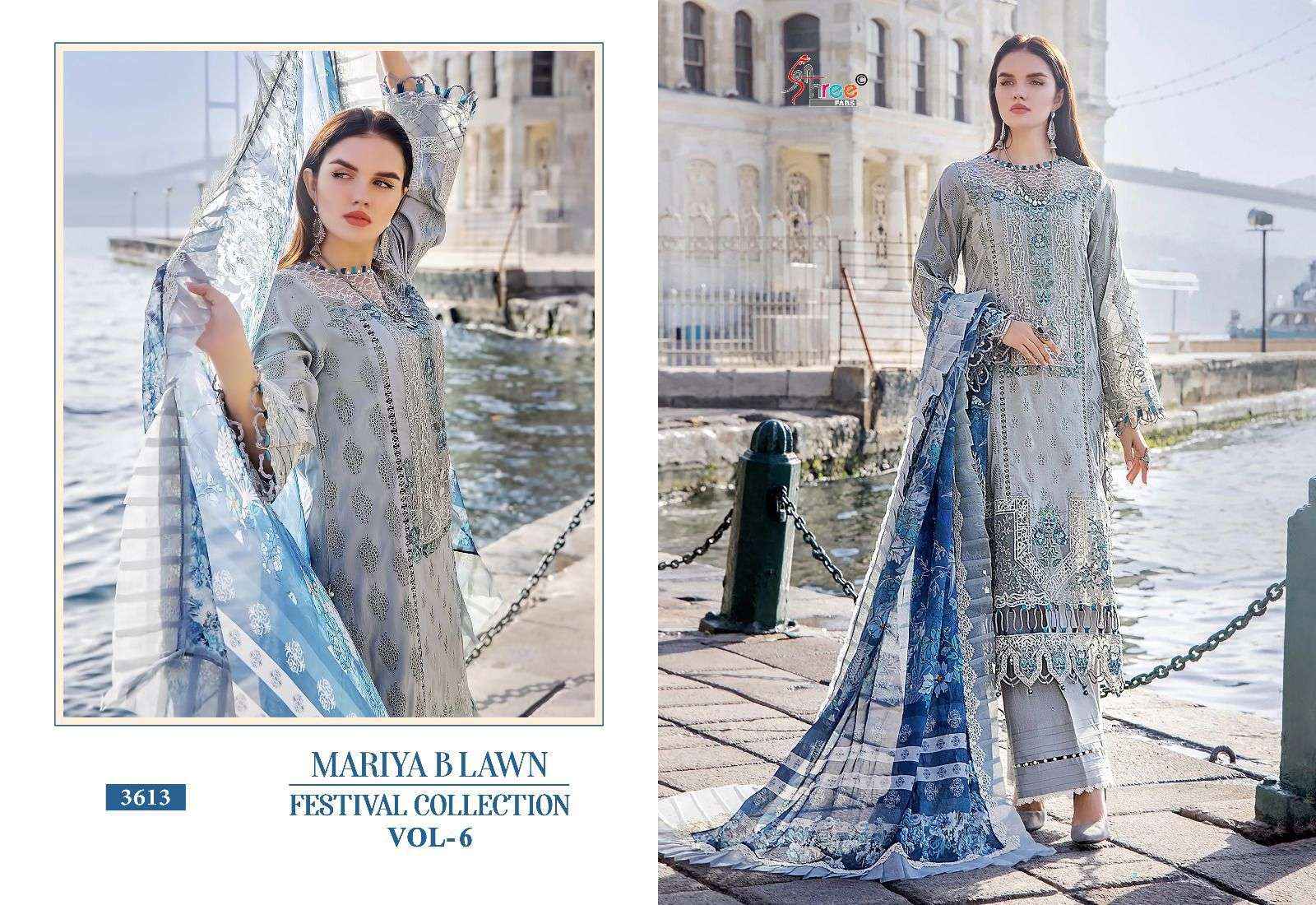 SHREE FABS MARIYA B LAWN FESTIVAL COLLECTION VOL 6 DRESS MATERIAL ( 6 PCS CATALOG )