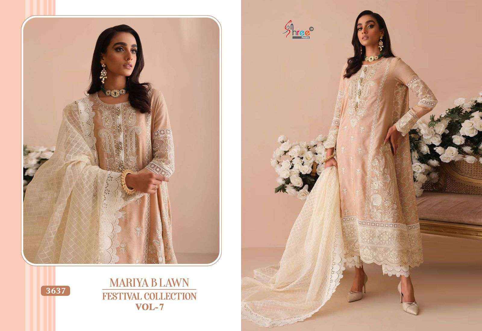 SHREE FABS MARIYA B LAWN FESTIVAL COLLECTION VOL 7 COTTON DESIGNER PAKISTANI SUIT ( 3 PCS CATALOG )