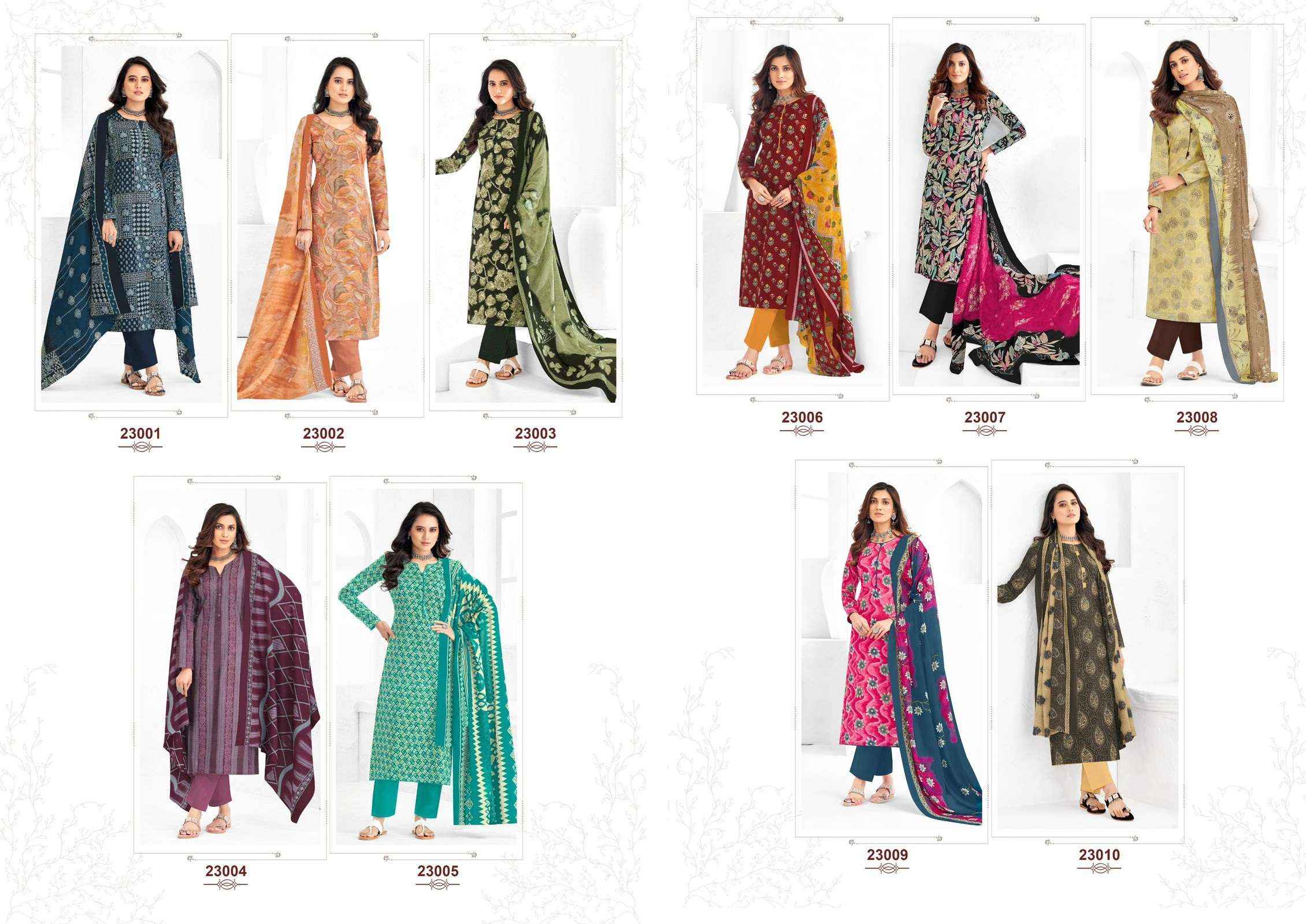 SURYAJYOTI NARGIS VOL 23 COTTON DRESS MATERIAL WHOLESALE ( 10 PCS CATALOG )