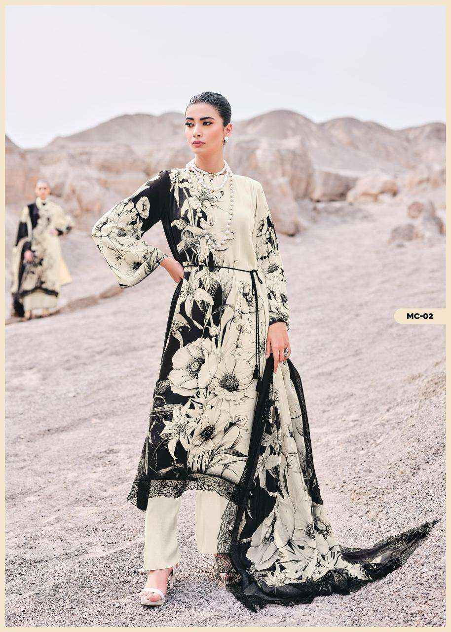 Varsha Monochrome Digital Print Fancy Muslin Suit Online Dealers ( 4 PCS CATALOG )