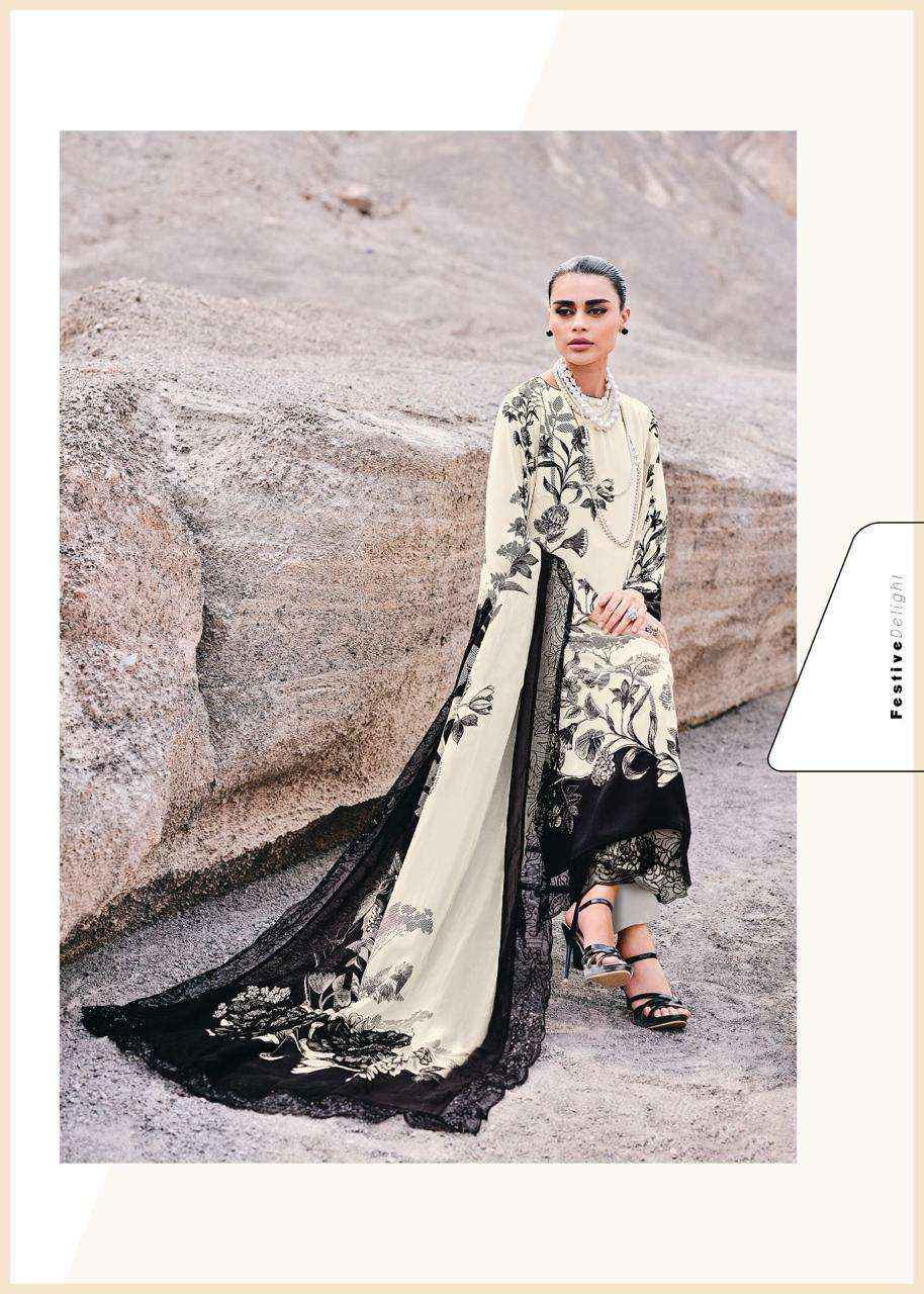 Varsha Monochrome Digital Print Fancy Muslin Suit Online Dealers ( 4 PCS CATALOG )