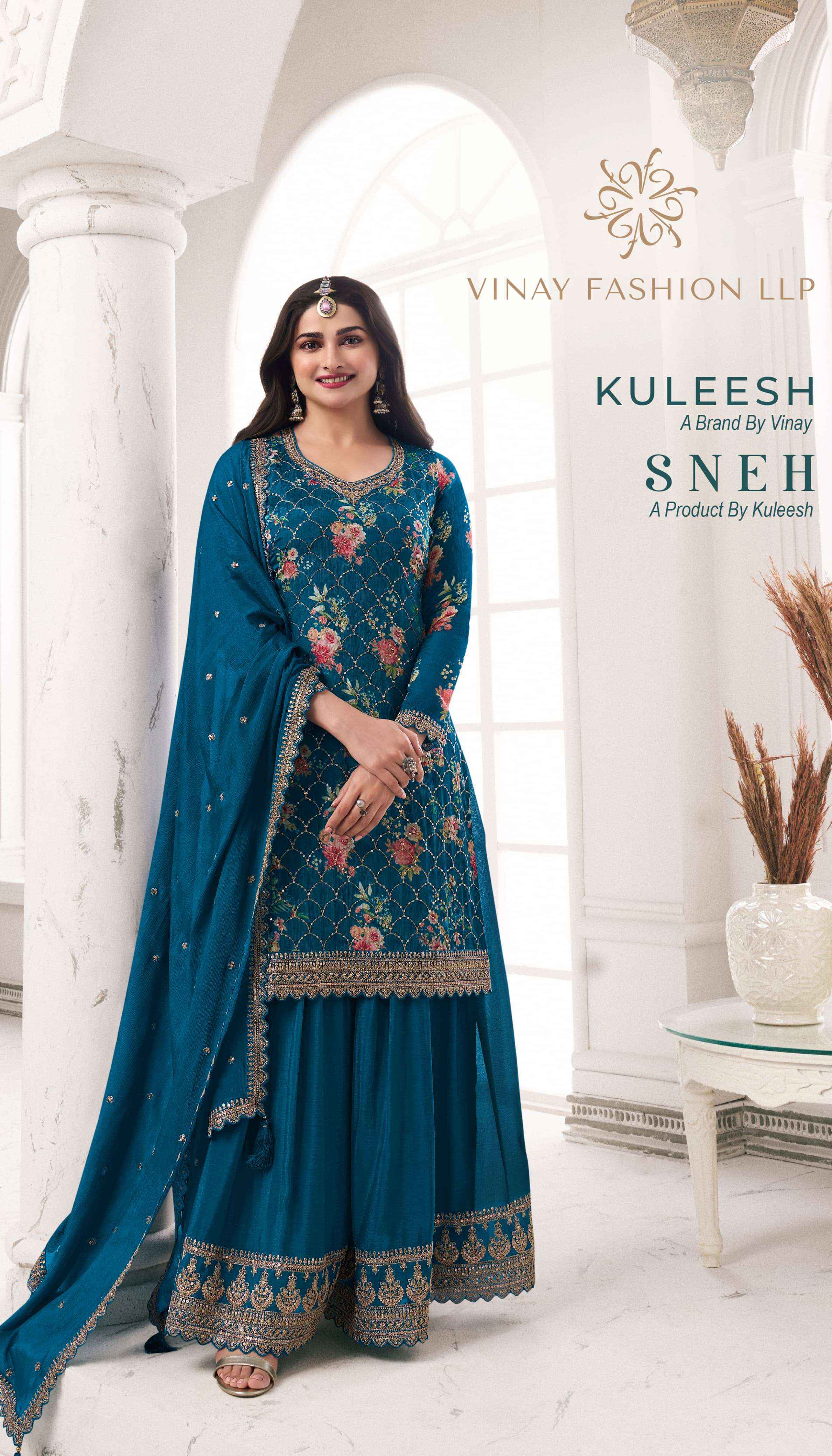 VINAY FASHION KULEESH SNEH HEAVY DESIGNER PARTY WEAR SUIT ( 6 PCS CATALOG )