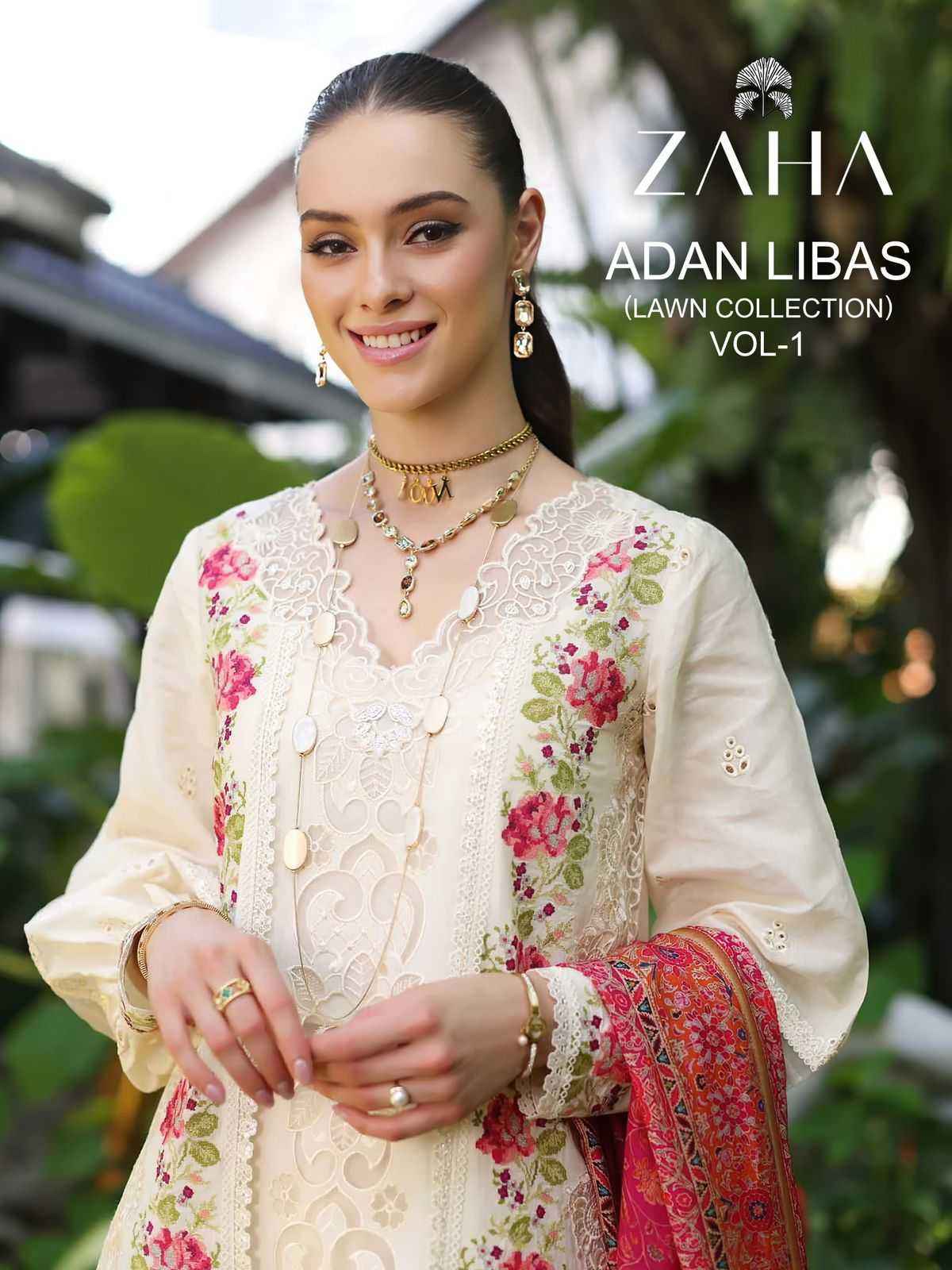 ZAHA ADAN LIBAS LAWN COLLECTION CAMBRIC COTTON PAKISTANI SALWAR SUIT ( 3PCS CATALOG )