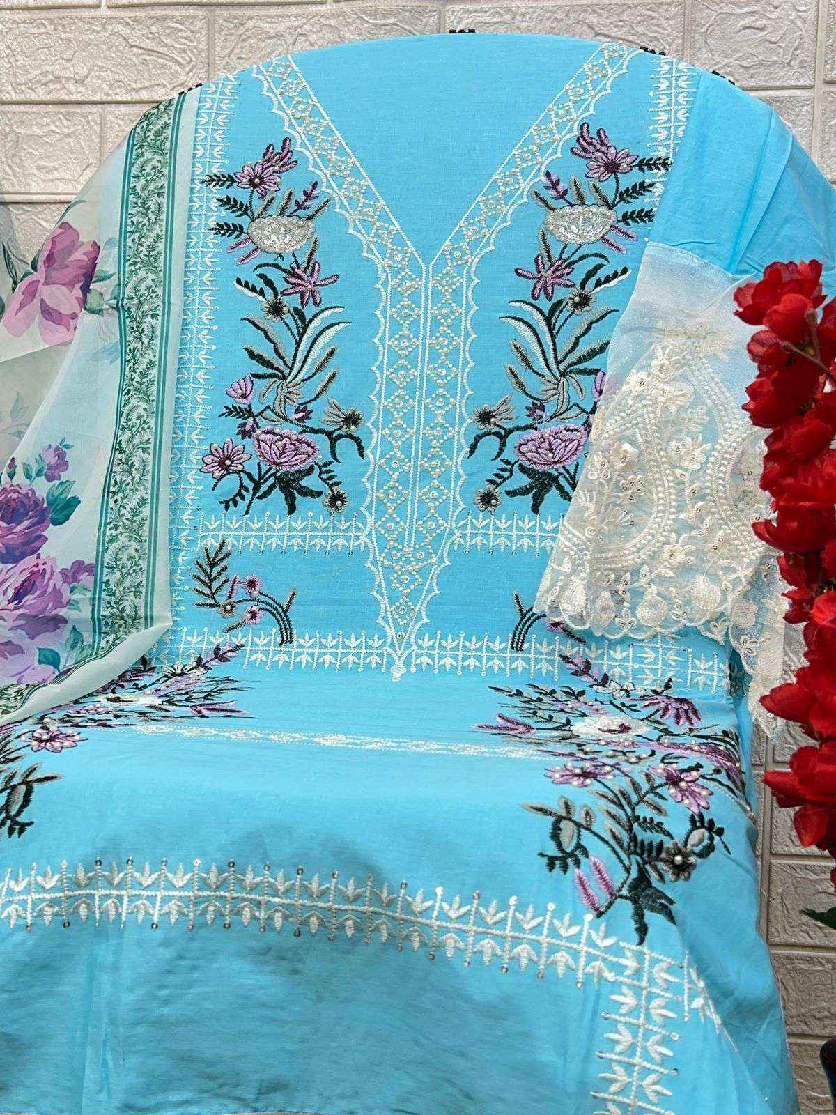 ZAHA INARA VOL 1 COTTON HEAVY EMBROIDERY DESIGNER PAKISTANI SUIT ( 5 PCS CATALOG )