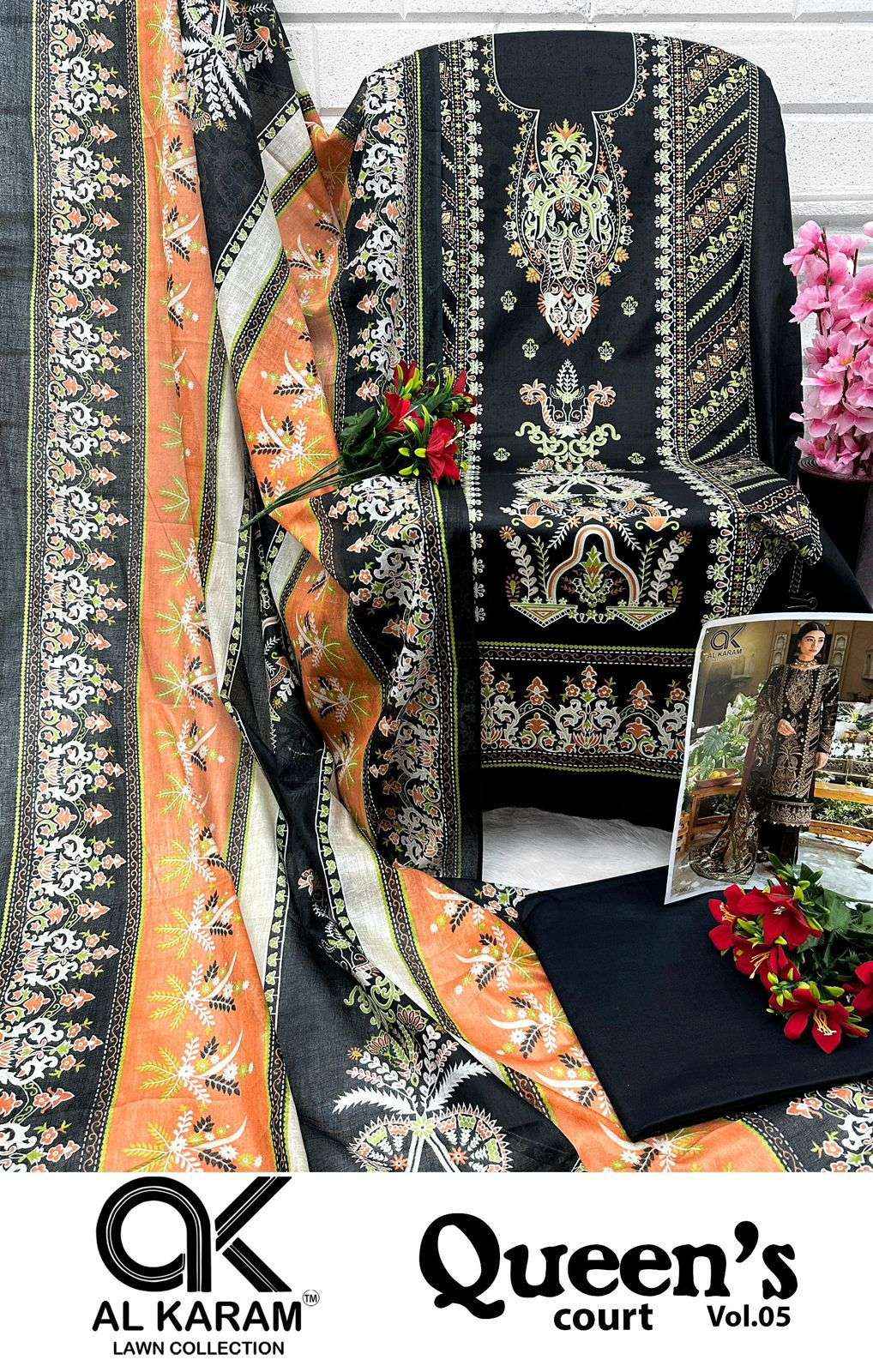 AL KARAM QUEENS COURT VOL 5 COTTON DIGITAL PRINT PAKISTANI SUITS ( 6 PCS CATALOG )