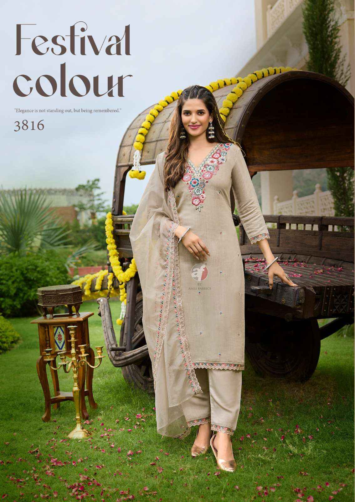 ANJU FABRICS TYOHAAR VOL 2 VISCOSE BEAUTIFUL DESIGNER SUIT ( 6 PCS CATALOG )