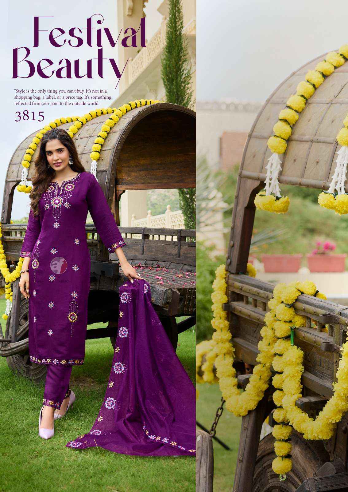 ANJU FABRICS TYOHAAR VOL 2 VISCOSE BEAUTIFUL DESIGNER SUIT ( 6 PCS CATALOG )