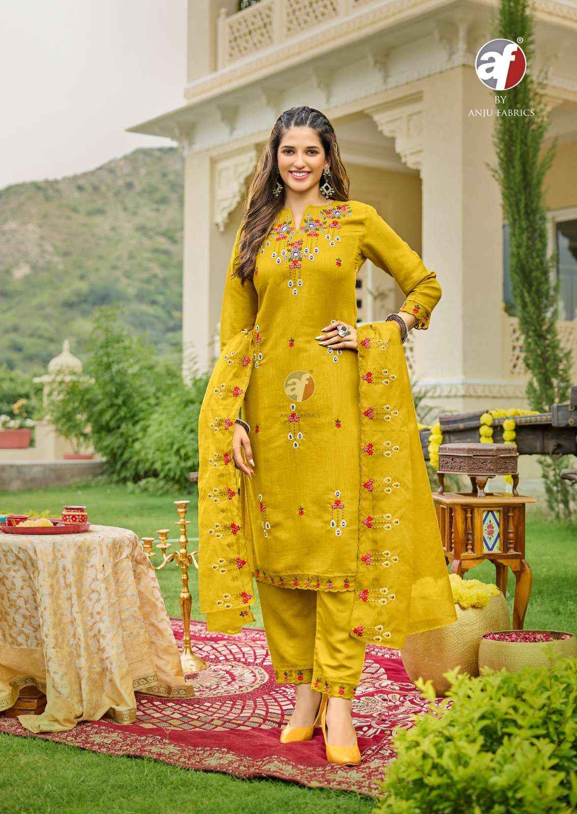 ANJU FABRICS TYOHAAR VOL 2 VISCOSE BEAUTIFUL DESIGNER SUIT ( 6 PCS CATALOG )