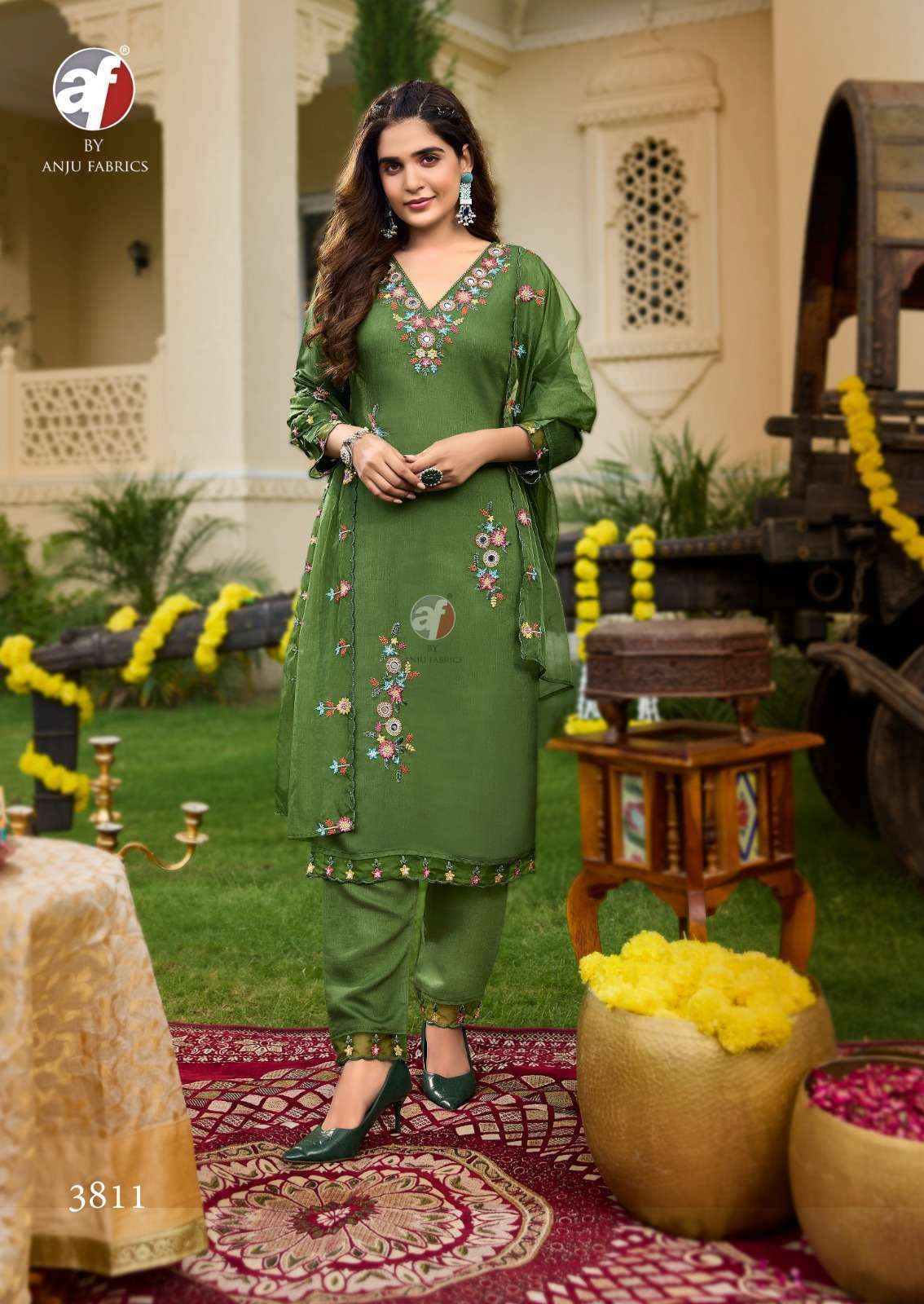 ANJU FABRICS TYOHAAR VOL 2 VISCOSE BEAUTIFUL DESIGNER SUIT ( 6 PCS CATALOG )