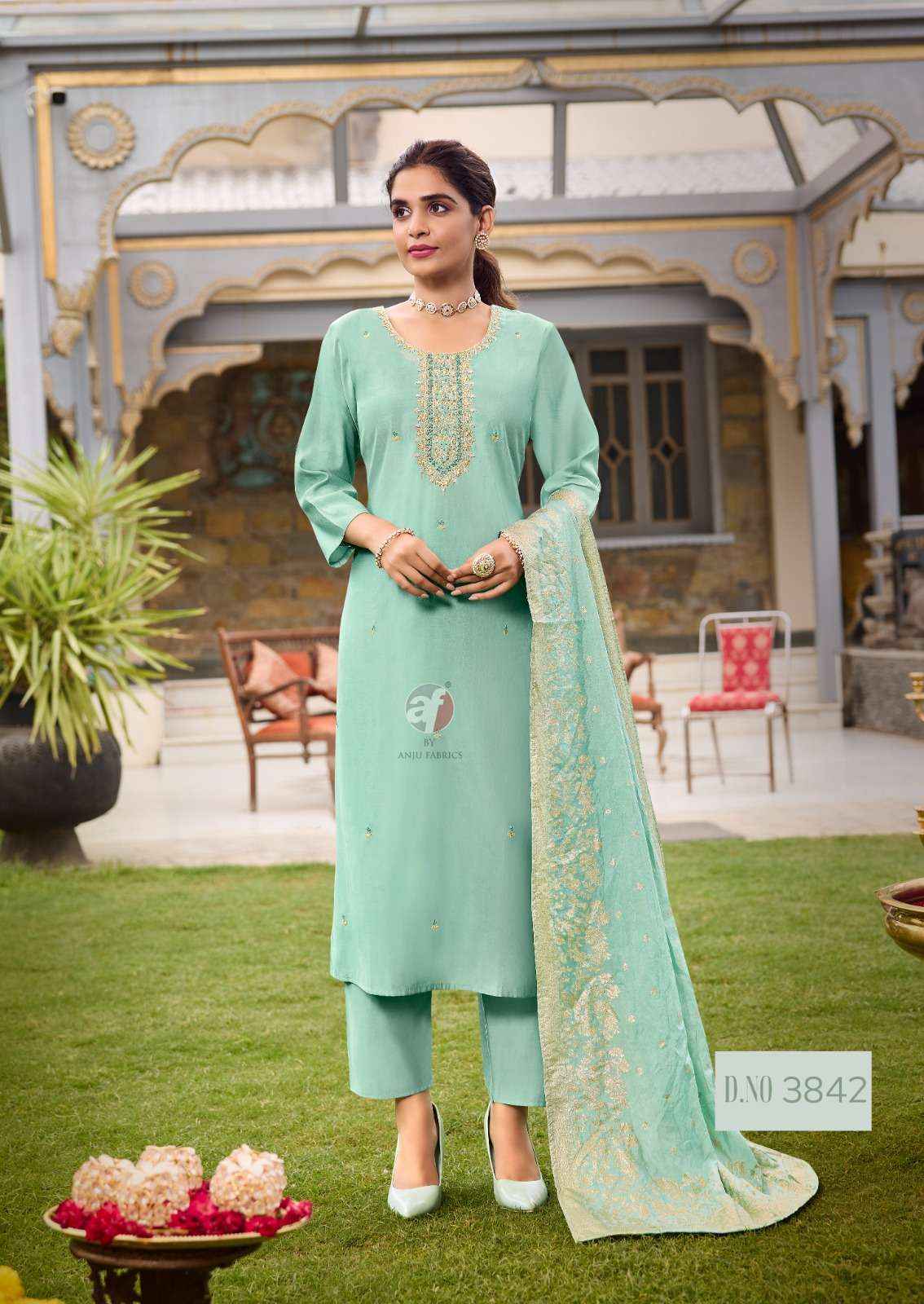 ANJU FABRICS VASTRA VOL 3 SILK BEAUTIFUL DESIGNER SUIT ( 6 PCS CATALOG )