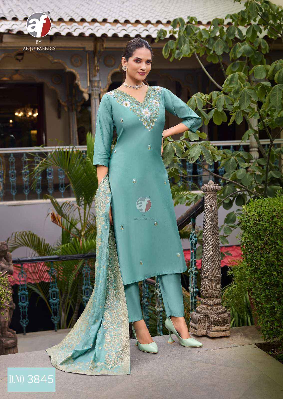 ANJU FABRICS VASTRA VOL 3 SILK BEAUTIFUL DESIGNER SUIT ( 6 PCS CATALOG )