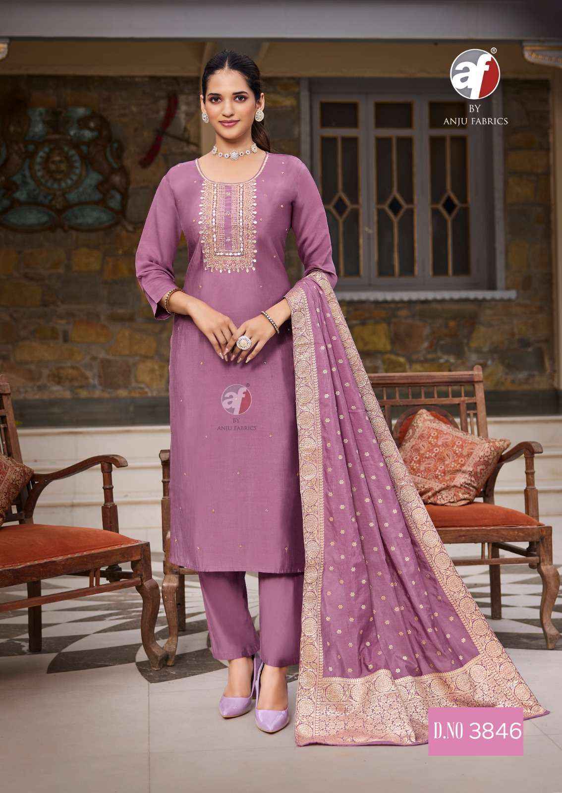 ANJU FABRICS VASTRA VOL 3 SILK BEAUTIFUL DESIGNER SUIT ( 6 PCS CATALOG )