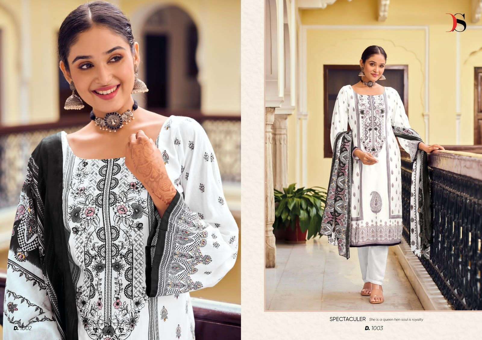 DEEPSY SUITS BLACK BEAUTY COTTON EMBROIDERIES SALWAR KAMEEZ ( 8 PCS CATALOG )