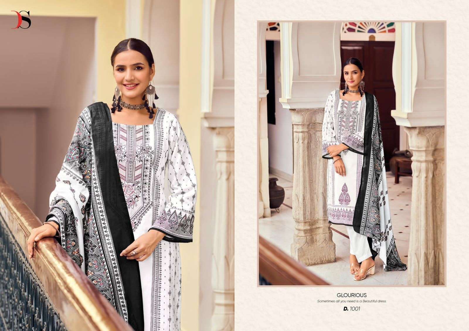 DEEPSY SUITS BLACK BEAUTY COTTON EMBROIDERIES SALWAR KAMEEZ ( 8 PCS CATALOG )