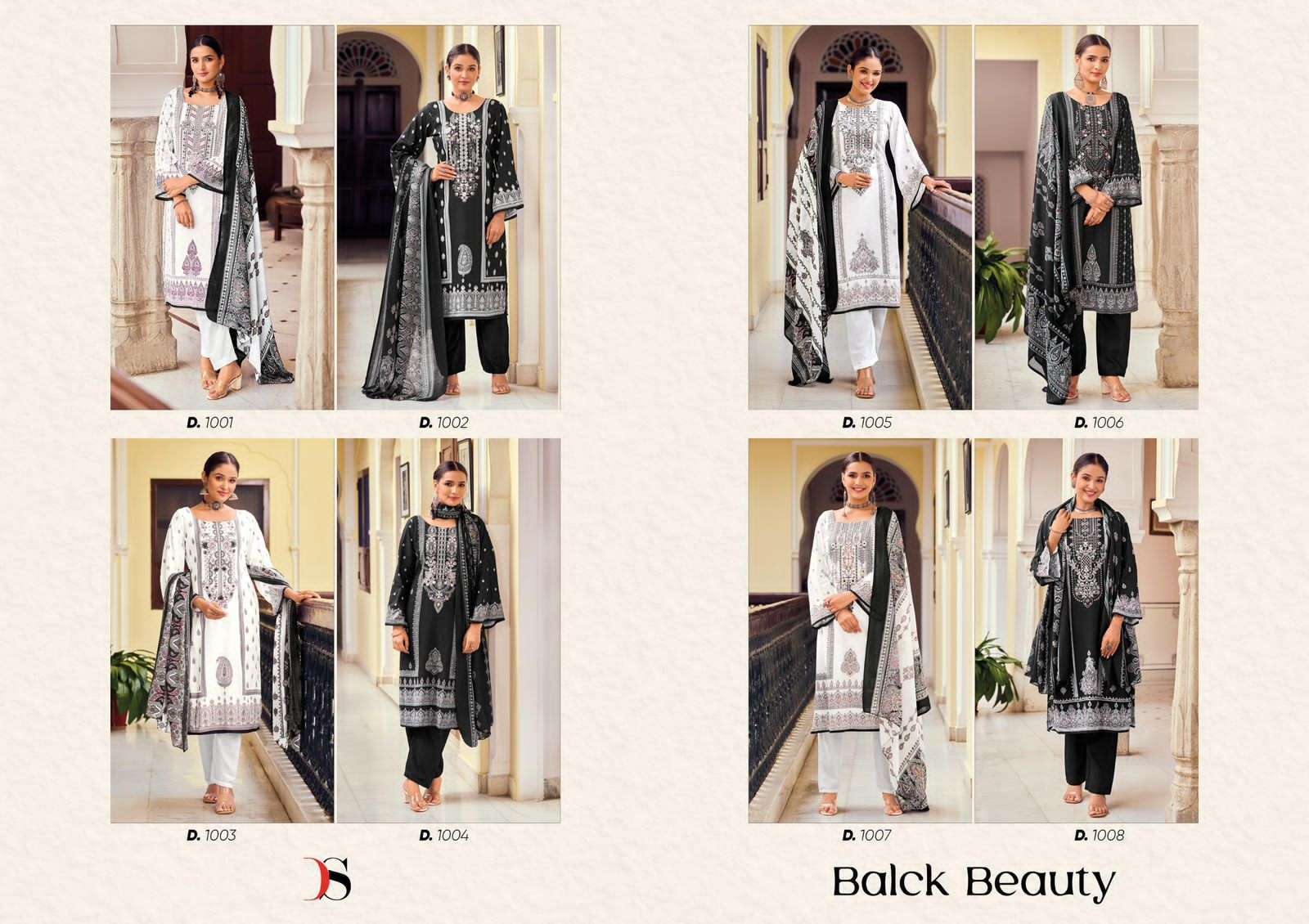 DEEPSY SUITS BLACK BEAUTY COTTON EMBROIDERIES SALWAR KAMEEZ ( 8 PCS CATALOG )