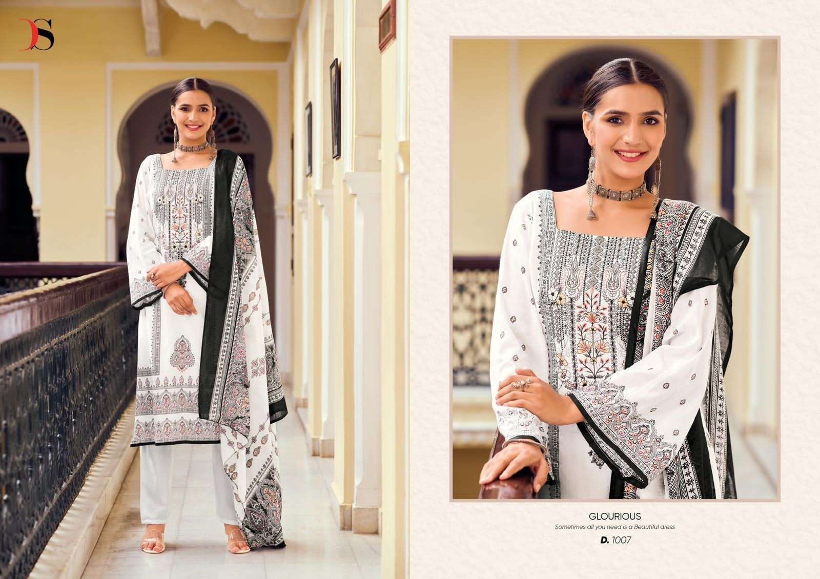 DEEPSY SUITS BLACK BEAUTY COTTON EMBROIDERIES SALWAR KAMEEZ ( 8 PCS CATALOG )