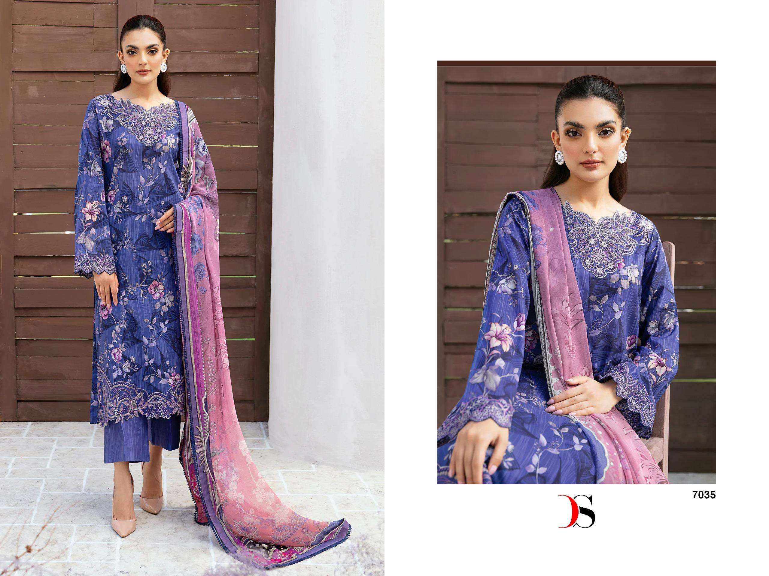 DEEPSY SUITS RAMSHA RUNGREZ LUXURY LAWN 24 VOL 3 COTTON DRESS MATERIAL ( 6 PCS CATALOG )