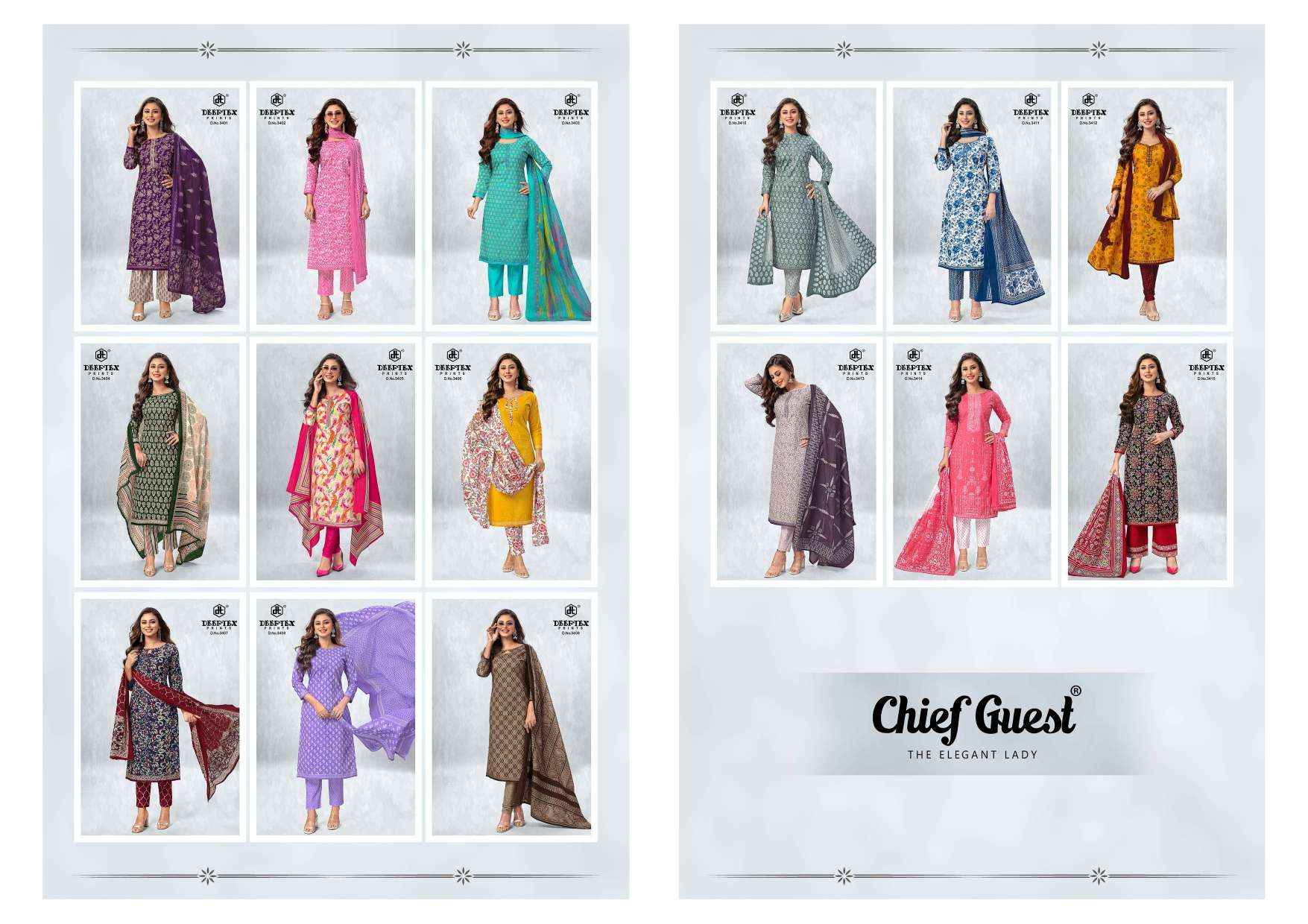 DEEPTEX PRINTS CHIEF GUEST VOL 34 COTTON DRESS MATERIAL ( 15 PCS CATALOG )