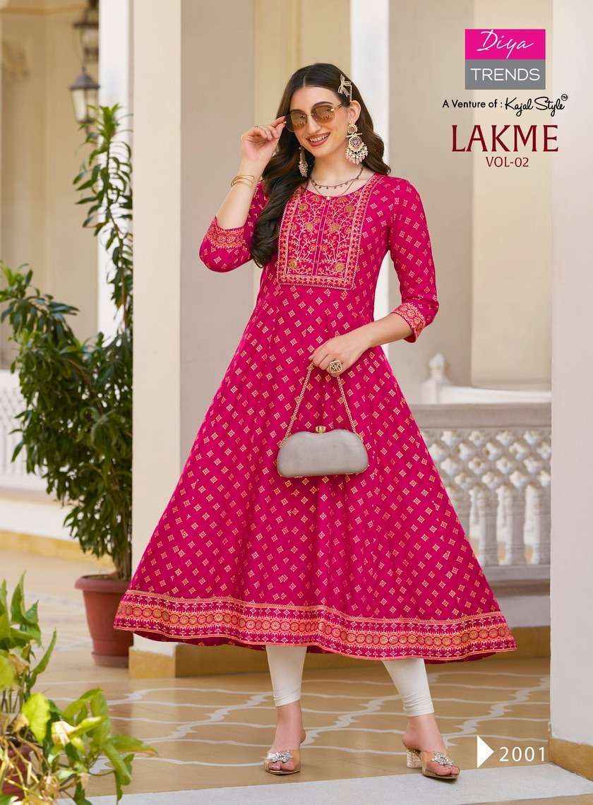 DIYA TRENDS LAKME VOL 2 RAYON FANCY LADIES GOWN ( 8 PCS CATALOG )