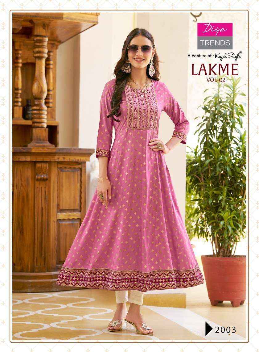 DIYA TRENDS LAKME VOL 2 RAYON FANCY LADIES GOWN ( 8 PCS CATALOG )