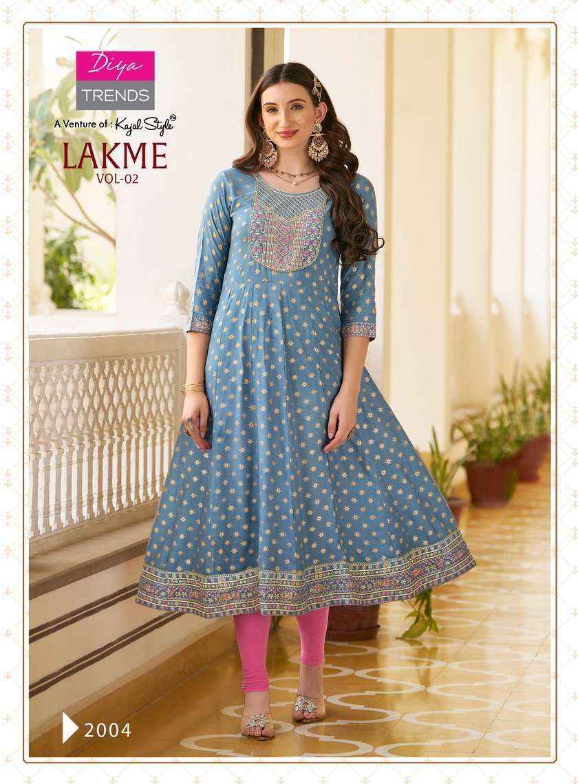 DIYA TRENDS LAKME VOL 2 RAYON FANCY LADIES GOWN ( 8 PCS CATALOG )