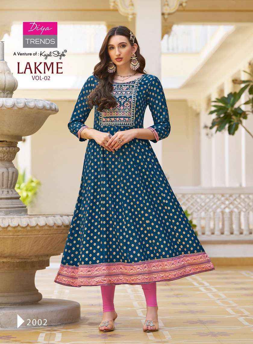 DIYA TRENDS LAKME VOL 2 RAYON FANCY LADIES GOWN ( 8 PCS CATALOG )