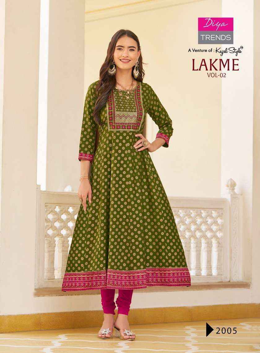 DIYA TRENDS LAKME VOL 2 RAYON FANCY LADIES GOWN ( 8 PCS CATALOG )